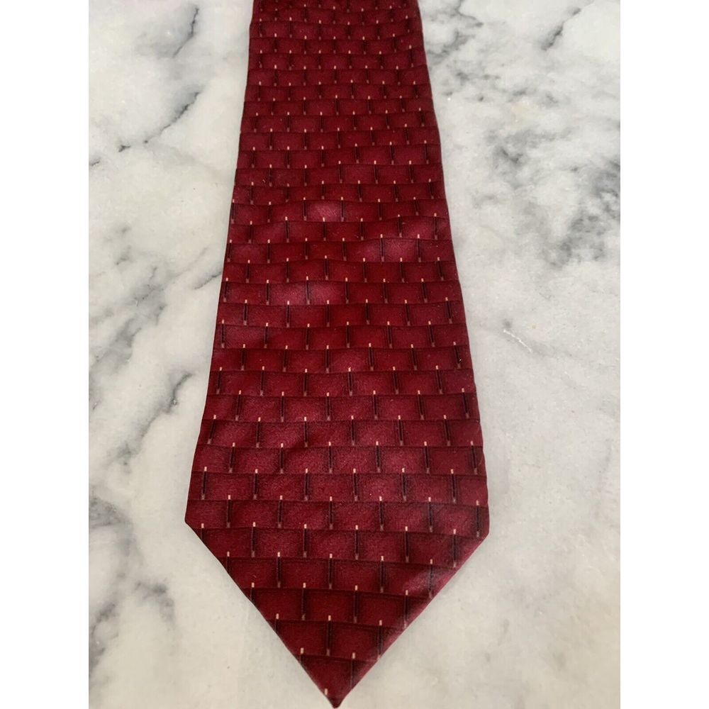 Neo Bill Blass 100% Silk Geometric Abstract Brocade Tie